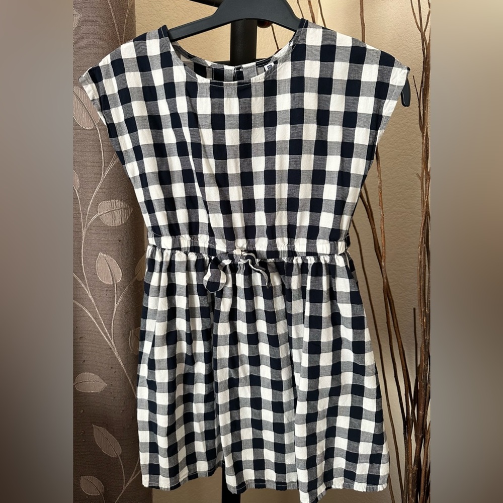 Uniqlo | Woven dress | Girls 7-8 | white, navy